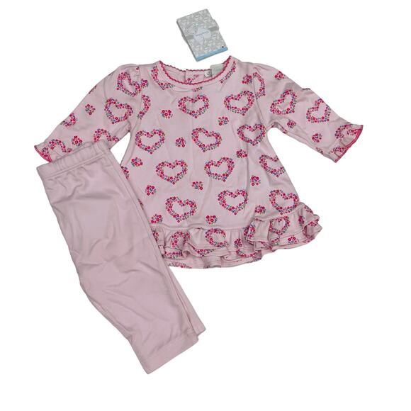 NWT Kissy Kissy 0-3M Hearts a Bloom Legging Set - Picture 1 of 6